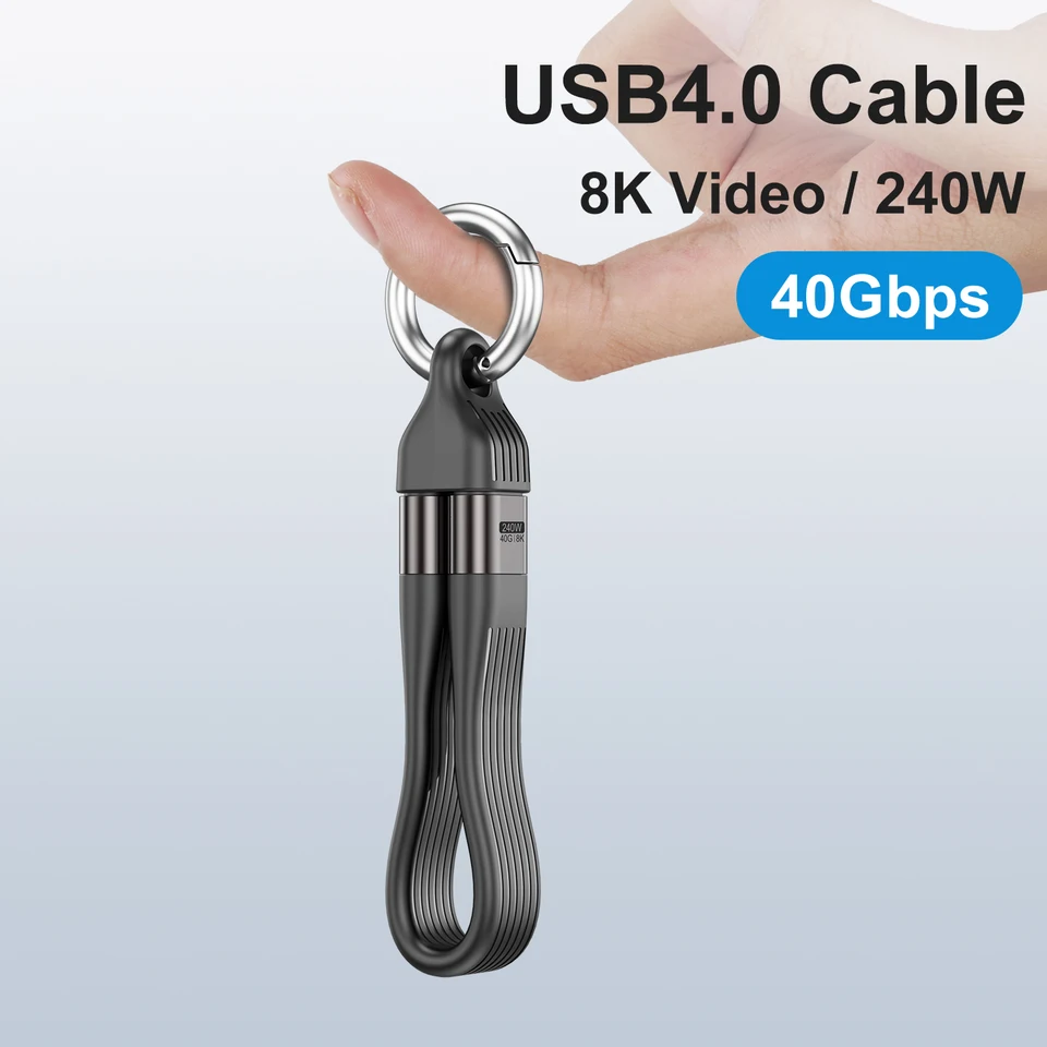 2 v 1 protovateľný kľúčový keychain Rýchle nabíjacie kábel 240 W PD3.1 Typ C Typ Data C Type C pre iPhone 16 15 Pro Max Xiaomi 14 POCO