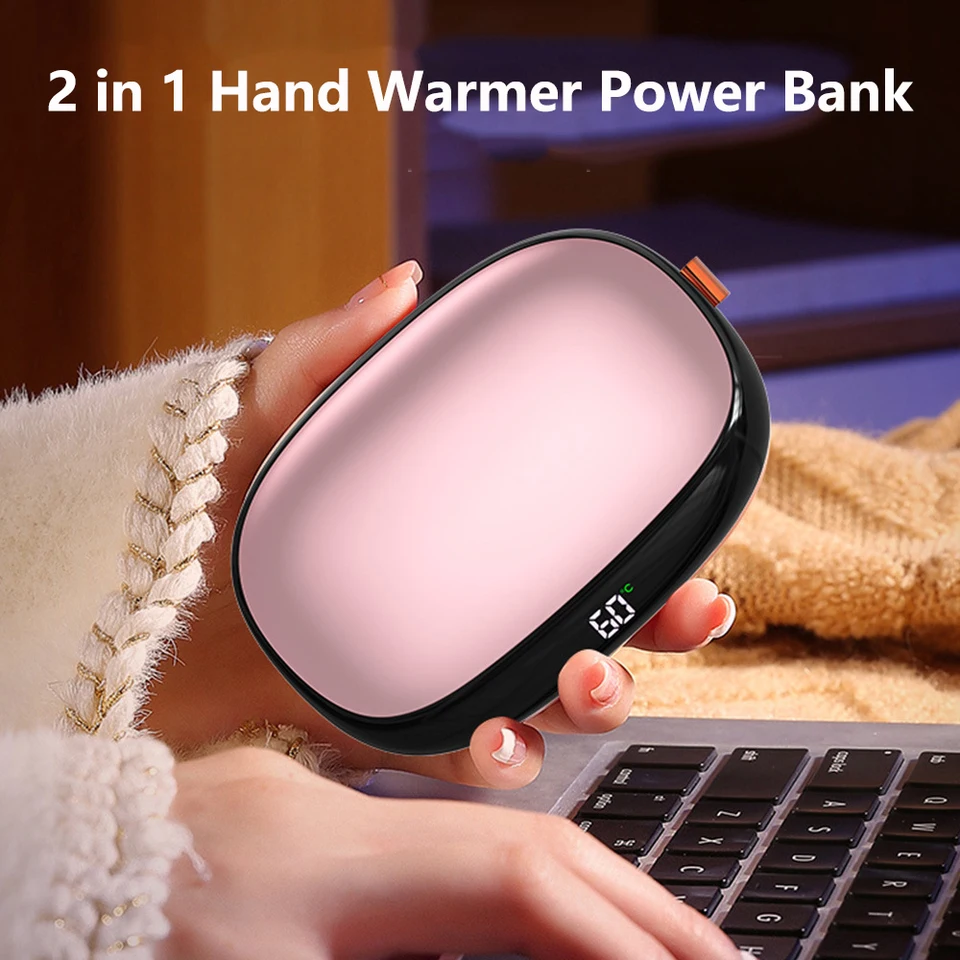 2 v 1 Ručnej teplejšej energii 12000 mAh Prenosná nabíjačka 3A Rýchle nabíjanie Powerbank pre iPhone 16 15 Samsung S24 Xiaomi chudobné