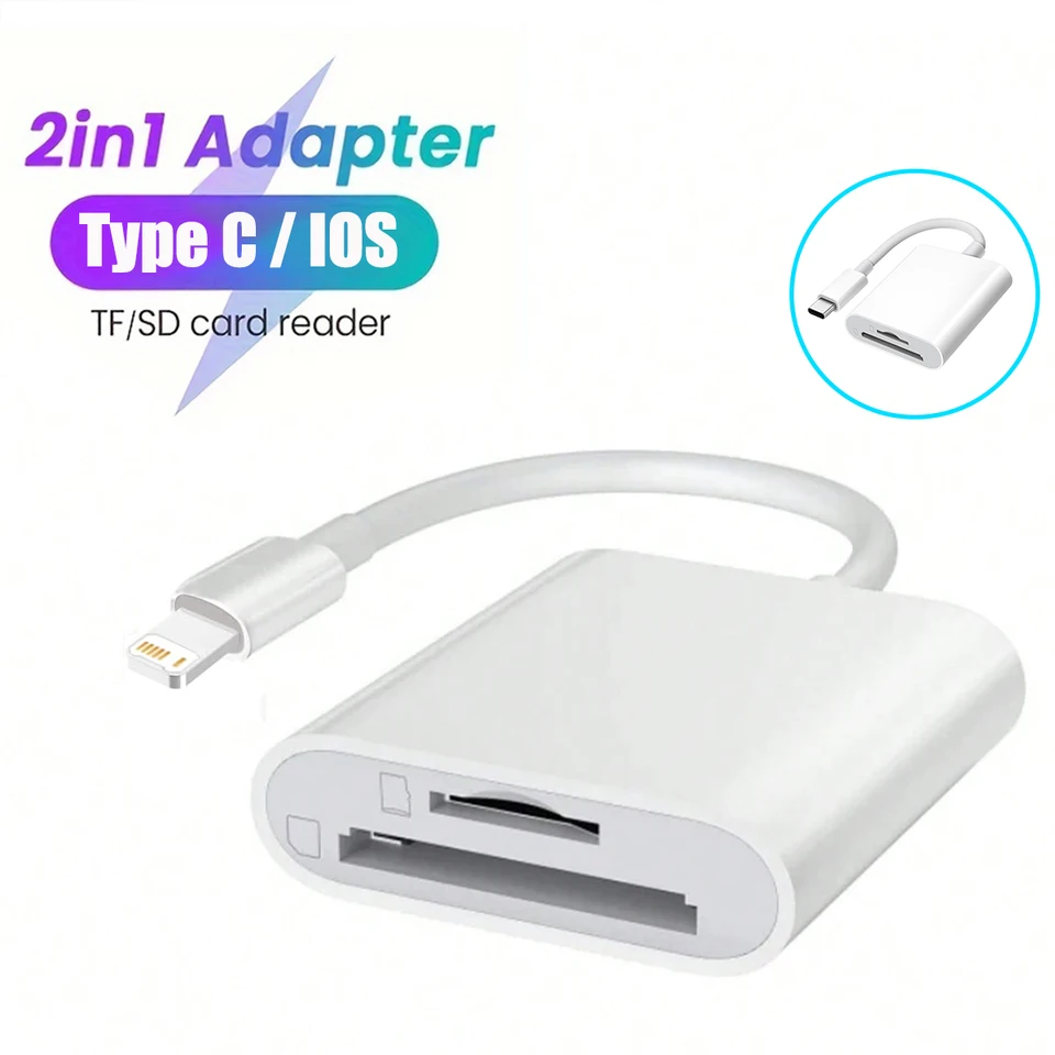 2 v 1 SD TF čítačka kariet pre Apple iPhone 15 14 12 13 11 Pro Max XS XR USB C OTG Adaptér pre iPad Samsung Xiaomi Huawei MacBook