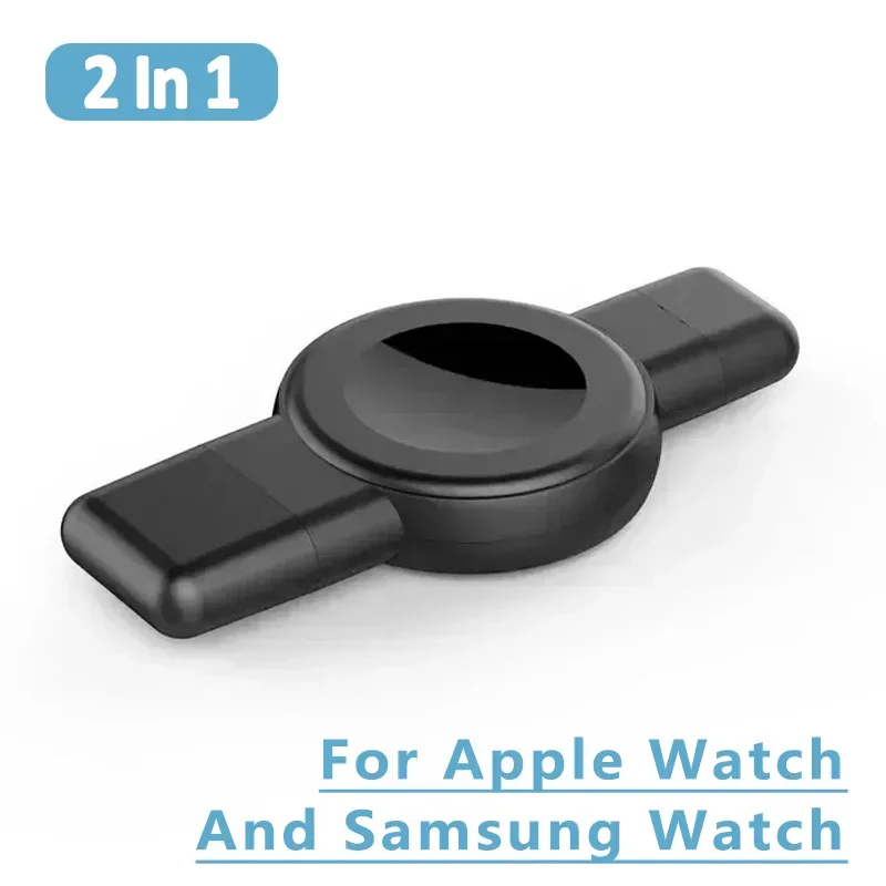 2 v 1 USB Magnetic Watch Wireless Wireless pre Samsung Watch Galaxy 6/5/4 Active 1/2 Apple Iwatch 2-8 SE nabíjacie stojan