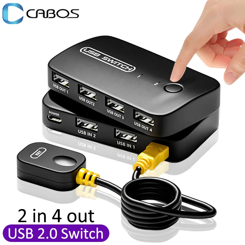 2 v 4 out KVM USB2.0 Switch Adapter Controller Hub 4 Hub 4 OUT OUT OUT OUT USB TLAČKA Zdieľanie Splitter pre Monitor myši na klávesnicu PC LAPTOP KEYBOOL