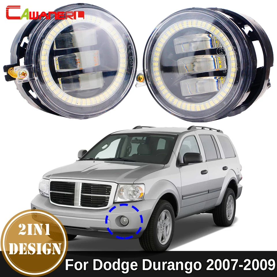 2 x 30 W predný nárazník LED hmlové hmlové svetlo Denná lampa Angel Eye DRL 6000LM 12V pre Dodge Durango 2007 2008 2009