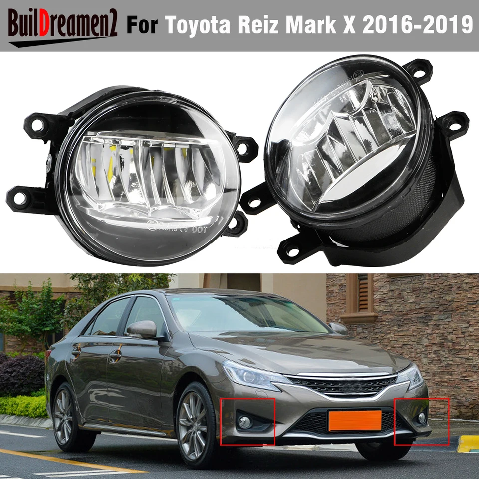 2 x 30W CANBUS LED FOG LIGHT H11 pre Toyota Reiz Mark X 2016 2017 2018 2019 Vodič automobilu + Doplnky hmlovej žiarovky pre cestujúcich 12V