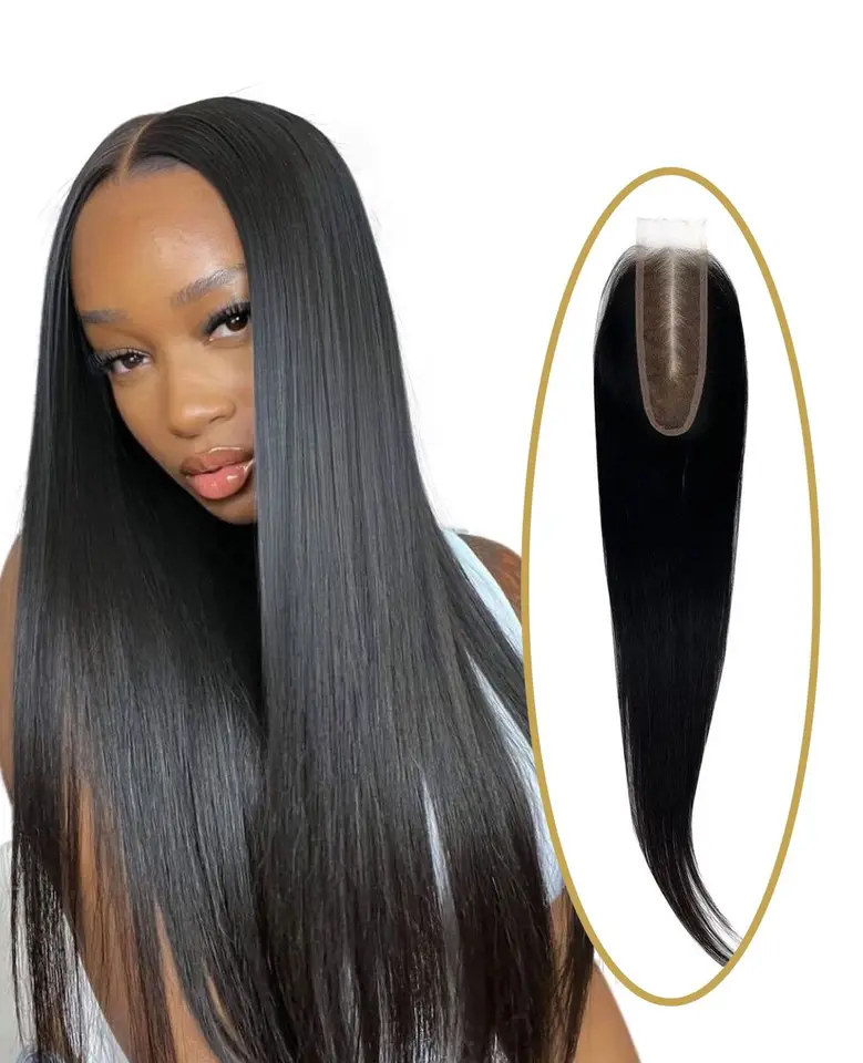 2 × 6 HD LACE Uzavretie Remy Human Vlasy Rovné Kim K Uzáver Brazílsky 2x6 rovný HD Uzáver Prírodné hlboké stredné časti šnúrky