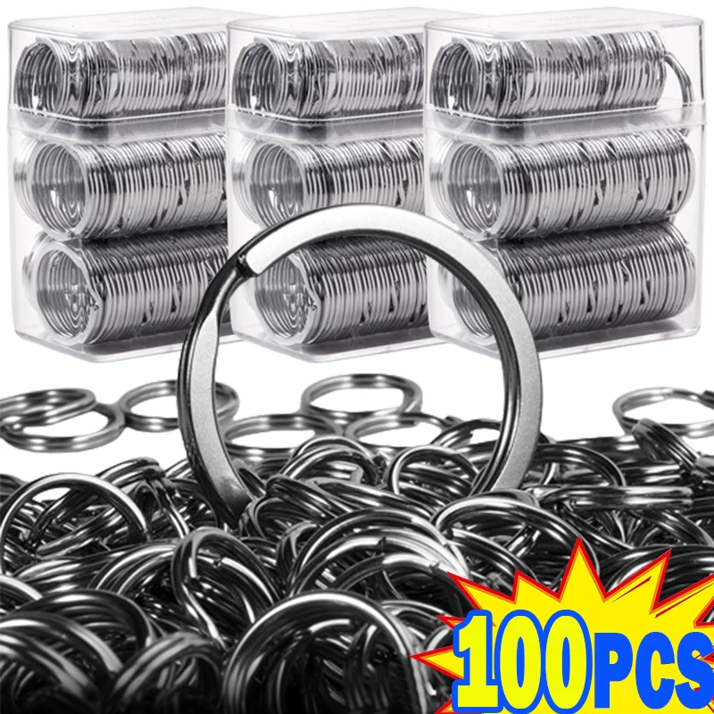 20/100ks 25/30 mm z nehrdzavejúcej ocele Kľúčové krúžky Round Ploché čiary Split Rings Klávesové kľúče pre šperky Tvorba lešteného kľúča DIY Nájdenie