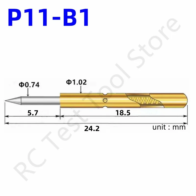 20/100ks P11-B1 Spring Test Test Probe Test PIN POGO PIN P11-B Elektrický ICT FCT Testovací nástroj PCB