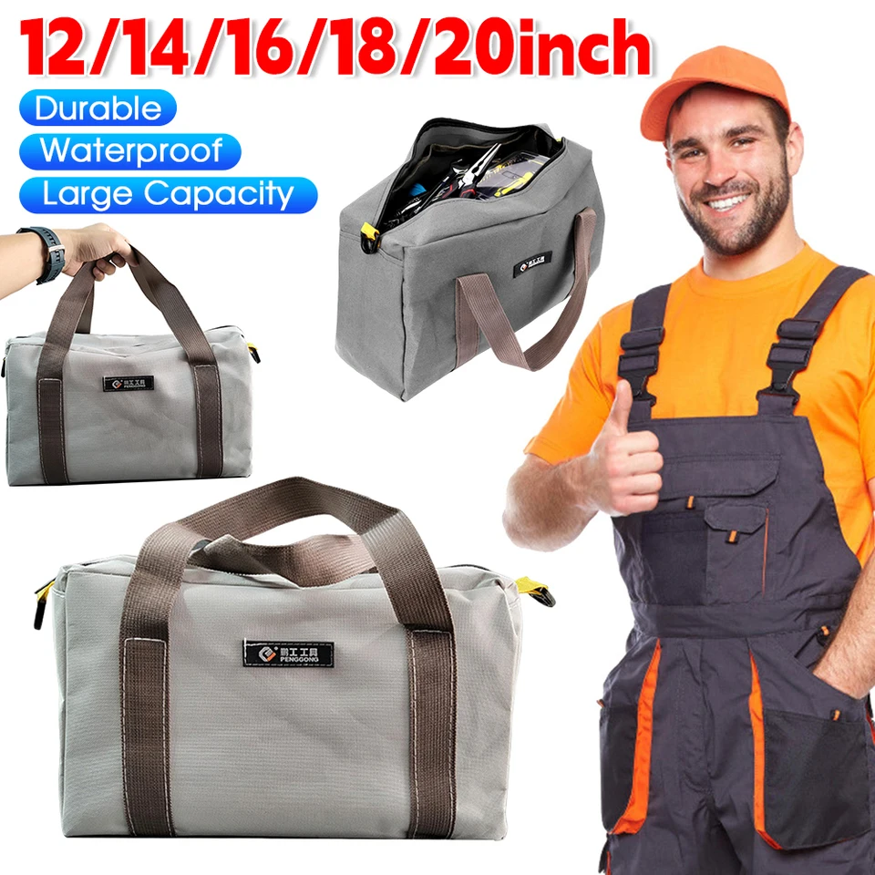20-12inch údržba náradia s veľkou kapacitou prenosná silná odolná nepremokavá multifunkčná skladovacia taška Canvas Tool Organizácia