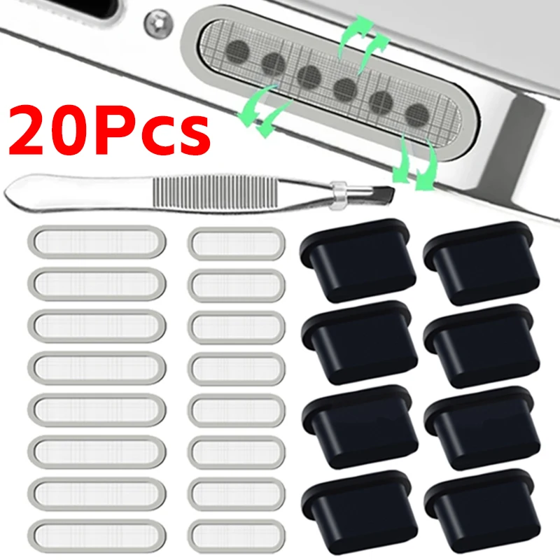20-1pcs Universal Mobile Mobile Reproduktor prachová slepka typu C Micro USB Phone Port Protector Prach Prach pre Samsung Xiaomi