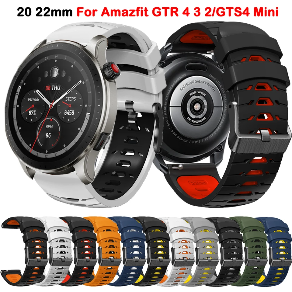 20 22 mm inteligentné hodinky pre AmazFit GTR3 GTR 3 4 2 2 Pro 46 mm BIP 5 zápästia Amazfit GTS 4 2 MINI 2E Silikónový náramok