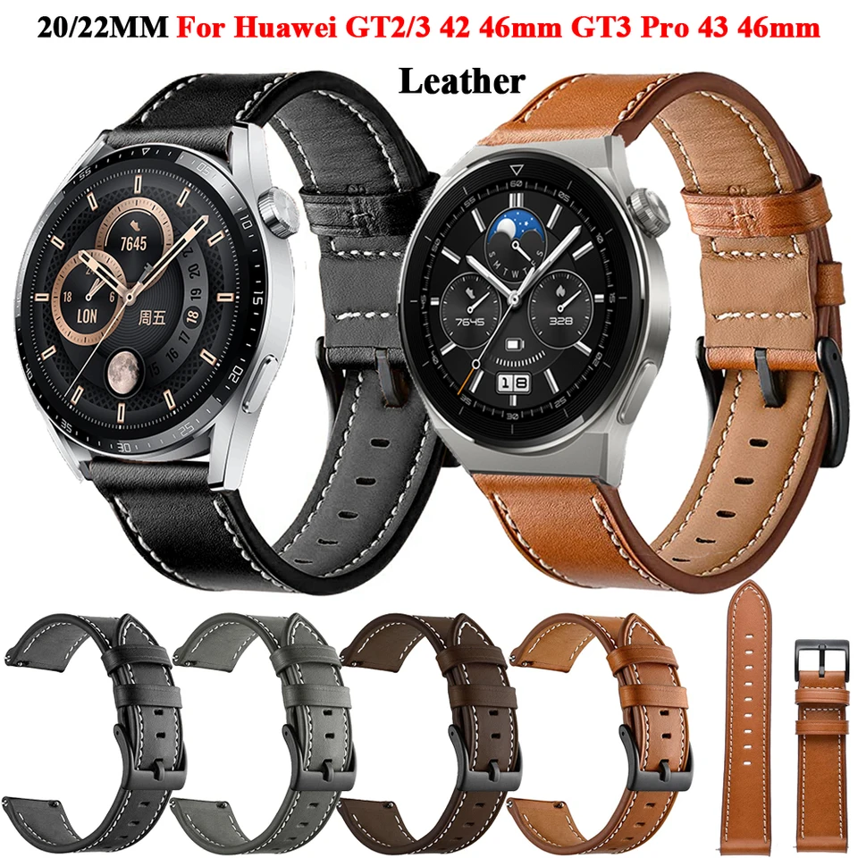 20 22 mm náramok kožený remienok pre Huawei Watch GT GT2 GT3 42 46 mm inteligentné hodinky GT 2 Pro GT3 Pro 46mm42mm náramok náramku