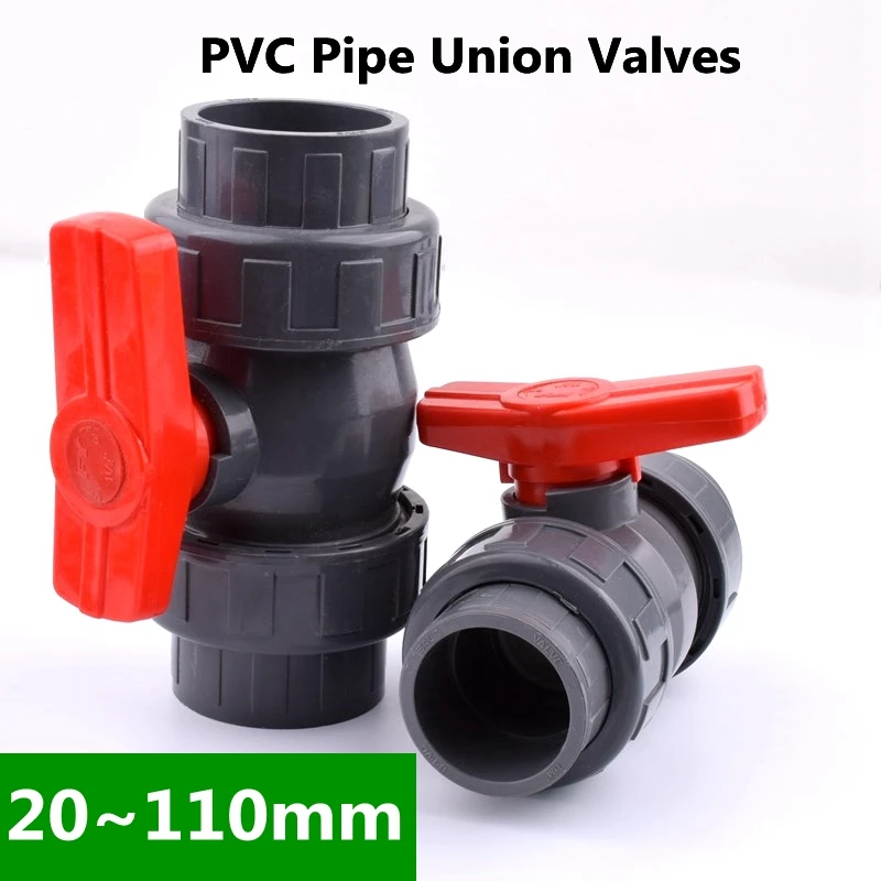 20/25/32/40/5063/75/90/110 mm PVC PIPE Union Union Ventily Ball ventily Garden zavlažovacie vodné potrubie Konektor akváriového adaptéra