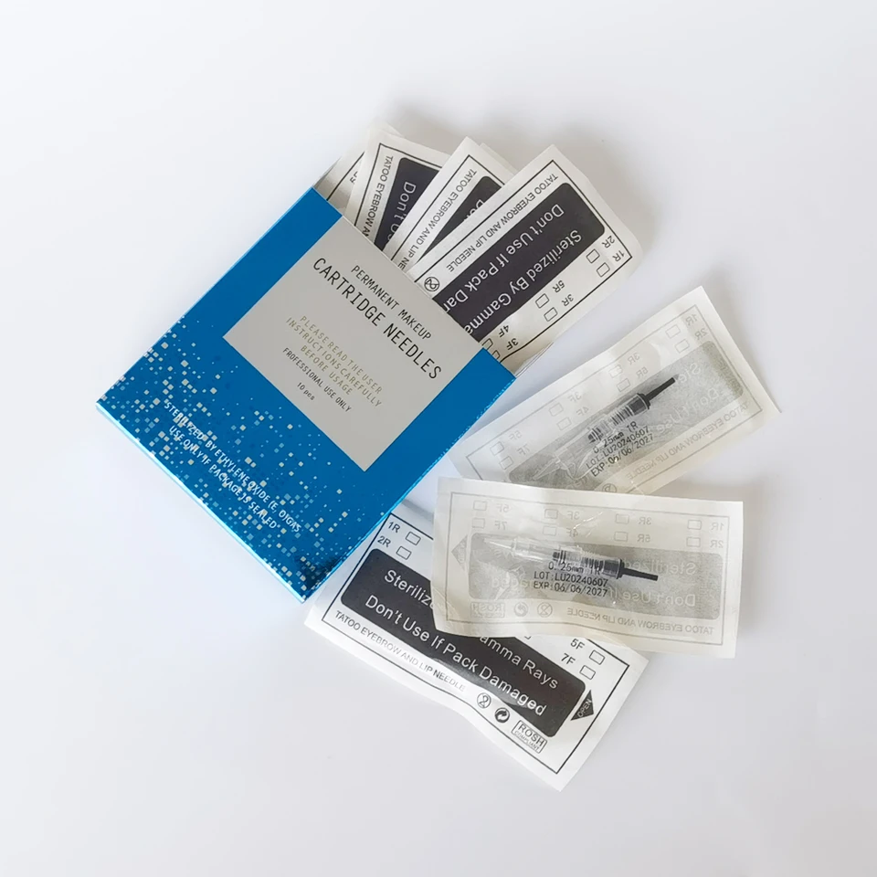 20/50/100 pcs PMU Pigment Cartridges Profesionálny permanentný make -up jednorazový sterilizovaný tetovací ihly