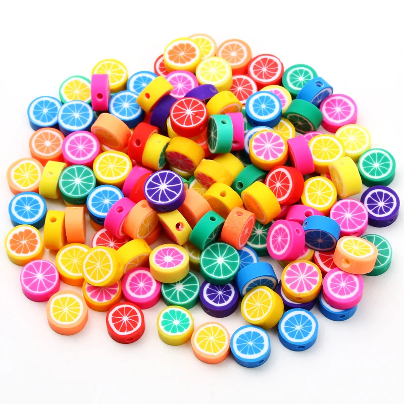 20/50/100 pcs Polymérne hlinené korálky Zmiešané oranžové voľné rozperkové guľôčky pre šperky výroby DIY ručne vyrábané náramky náhrdelníkov