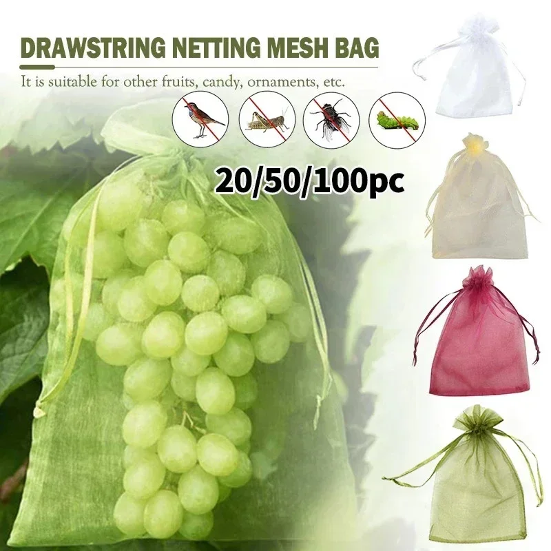 20/50/100ks na ochranu predovšetkým vrecka na ochranu predovšetkým vrecka ovocie ovocné výrobky na reguláciu škodcov priedušnej gázy Strawberry Seatchs Organza