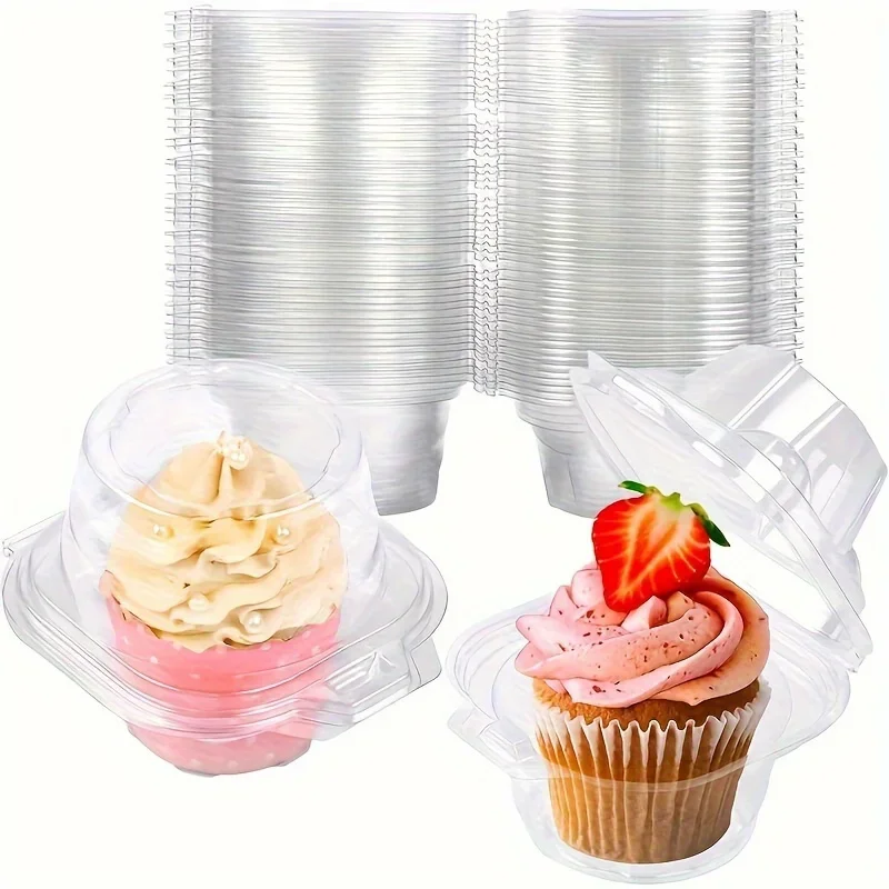 20/50ks individuálne cupcake box Clear Muffin Cake Dezert držiak kontajnery narodeninová oslava svadobné potreby