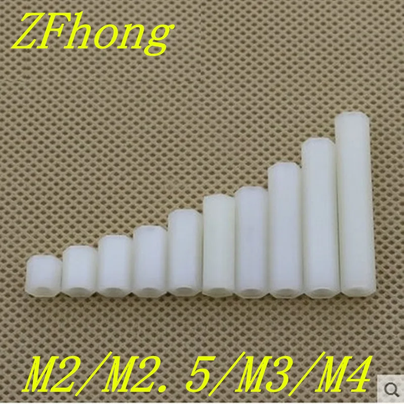 20-50ks M2 m2,5 m3 m4 plastové pc samice samíc bieleho hex nylon nylon nylon pastoff spacer A1