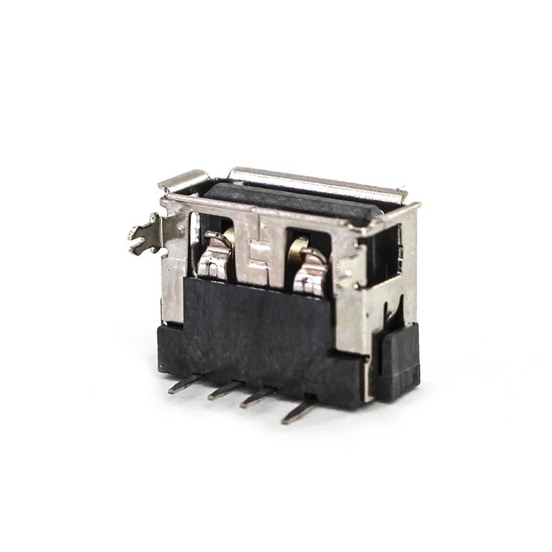 20/50ks ženský typ osnovy typu Edge AF USB 2.0 DIP 4PIN SOCKET SOCKET Jack Konektor zástrčky s obalom na zváracie sedadlá 90