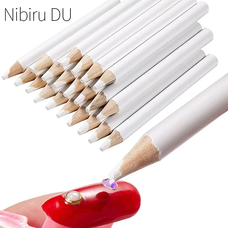 20/5ks na zberací kameň zberaca ceruzka ceruzka biele voskové pero na vyzdvihnutie kameňov Crystal Bead Applicator na nechtovú dekoráciu Nástroje