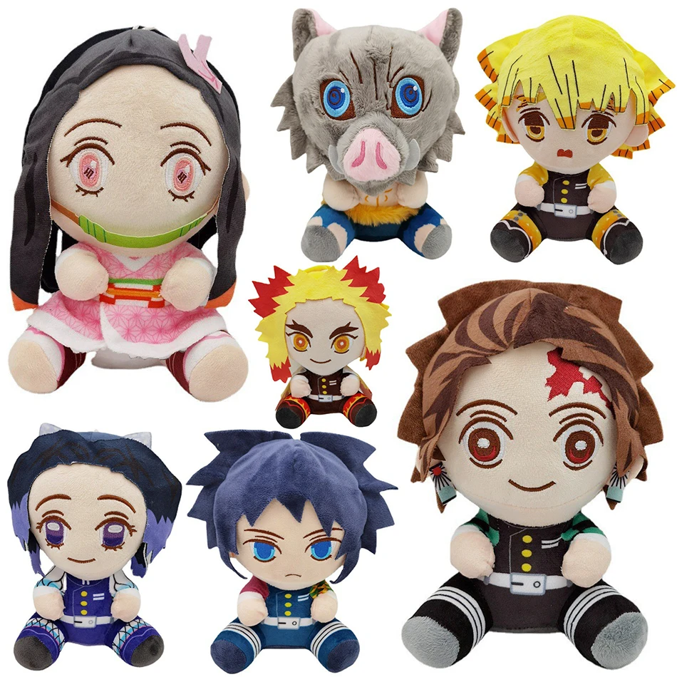 20 cm Demon Slayer plyšná bábika Kawaii Nezuko shinobu tanjiro Mitsuri Zenitsu Cosplay plnené plyšové hračky Kimetsu no yaiba hračky darček