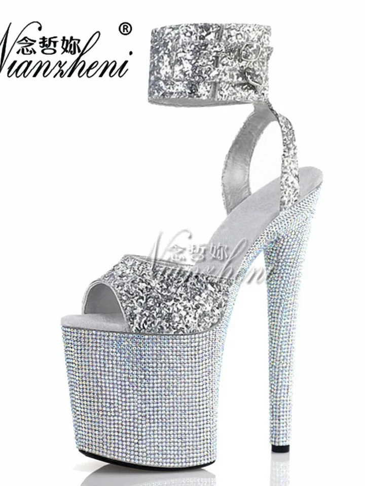 20 cm kamienok gladiátor pódium nočný klub gothic peep toe plné šaty móla pásového pólu tanečný gotický platforma elegantná veľká veľkosť