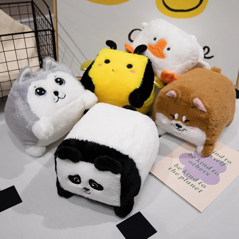 20 cm nová zvieracia plyšová bábika štvorcová mačka žaba Doll Plush Toy Rabbit Panda ako darček k narodeninám