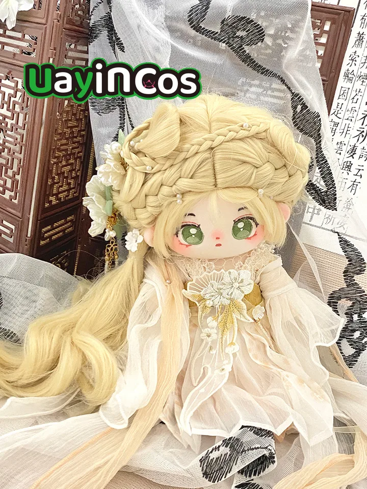 20 cm odevy bábiky Fairy Elf staroveká móda hanfu šaty sukňu plnené plyšové plyšové bábiky doplnky anime hračky deti