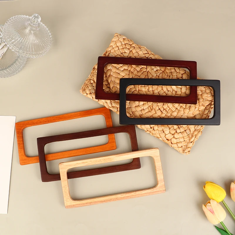 20 cm štvorcové drevené vrecká rukoväť DIY šijacie držiaky kabelkové rukoväte na výrobu príslušenstva kabeliek