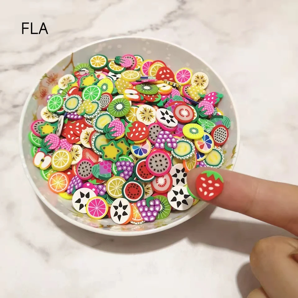 20 g/šarža 10 mm mix Farba kvetinového úsmevu tvárou ovocím Tvar polyméru Clay Spacer Loose Plátky korálky pre šperky na výrobu DIY náramky