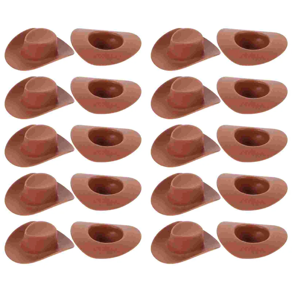 20 ks Mini kovbojský klobúk malé klobúky plastové dievčatá hračky miniatúrne dekorácie Malé domáce zviera pre remeslá