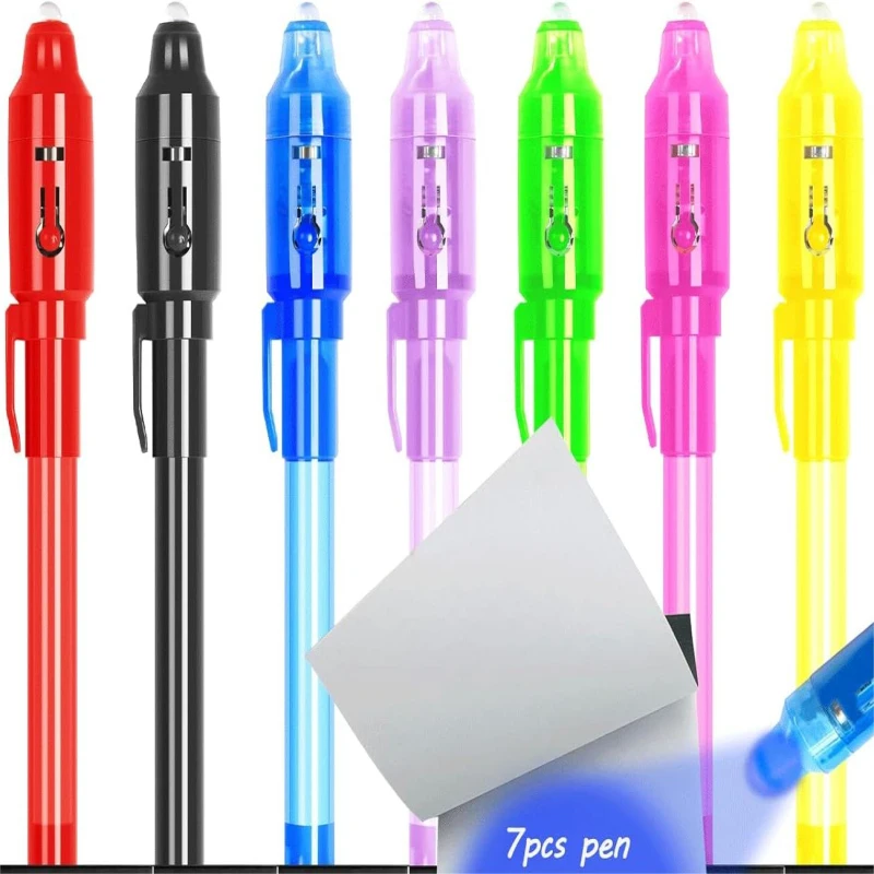 20 ks Neviditeľné atramentové pero s fialovým svetlom, modernizované špionážne pero Magic Markers pre chlapcov
