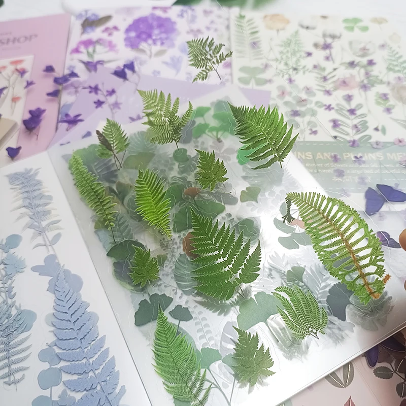 20 listov kvety pet slepka na nálepku kniha Scrapbooking Material Motýle rastliny vinobranie denník dekorácia estetické písacie potreby