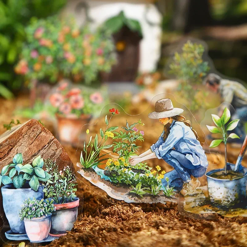 20 listov výsadba Spring Greenery Daisy Garden pozadie nálepky Spring DIY DODATOKY SPARKÁCIE SCRABLOW Cut 137*85 mm