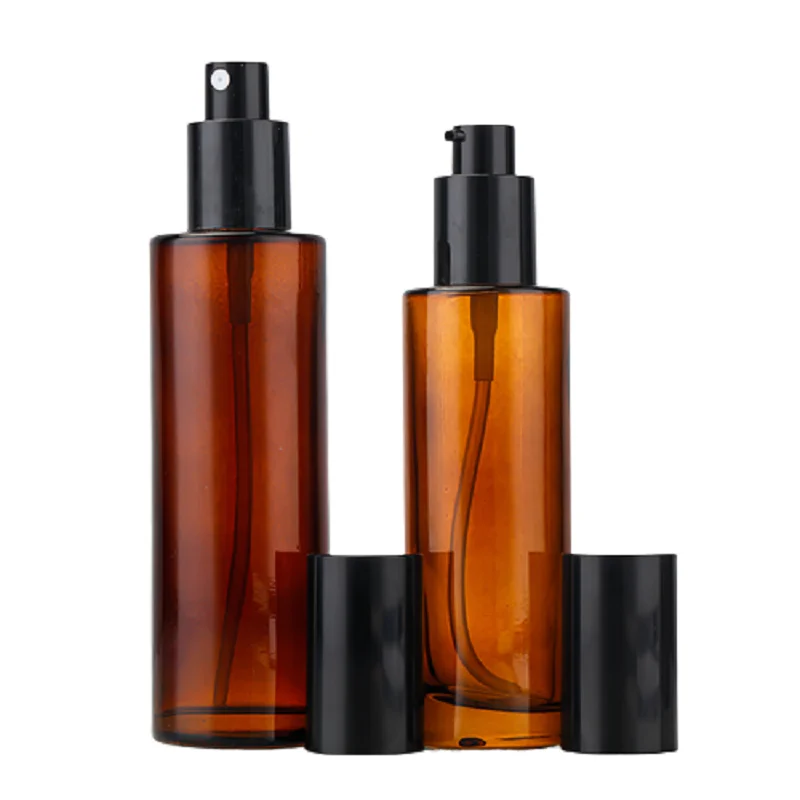 20 ml ~ 120 ml mlieka Fľaša fľaša jantárovej plochej ramennej toner Voda Kozmetický kontajner atomizér Perfumový fľaša fľaše 10ks