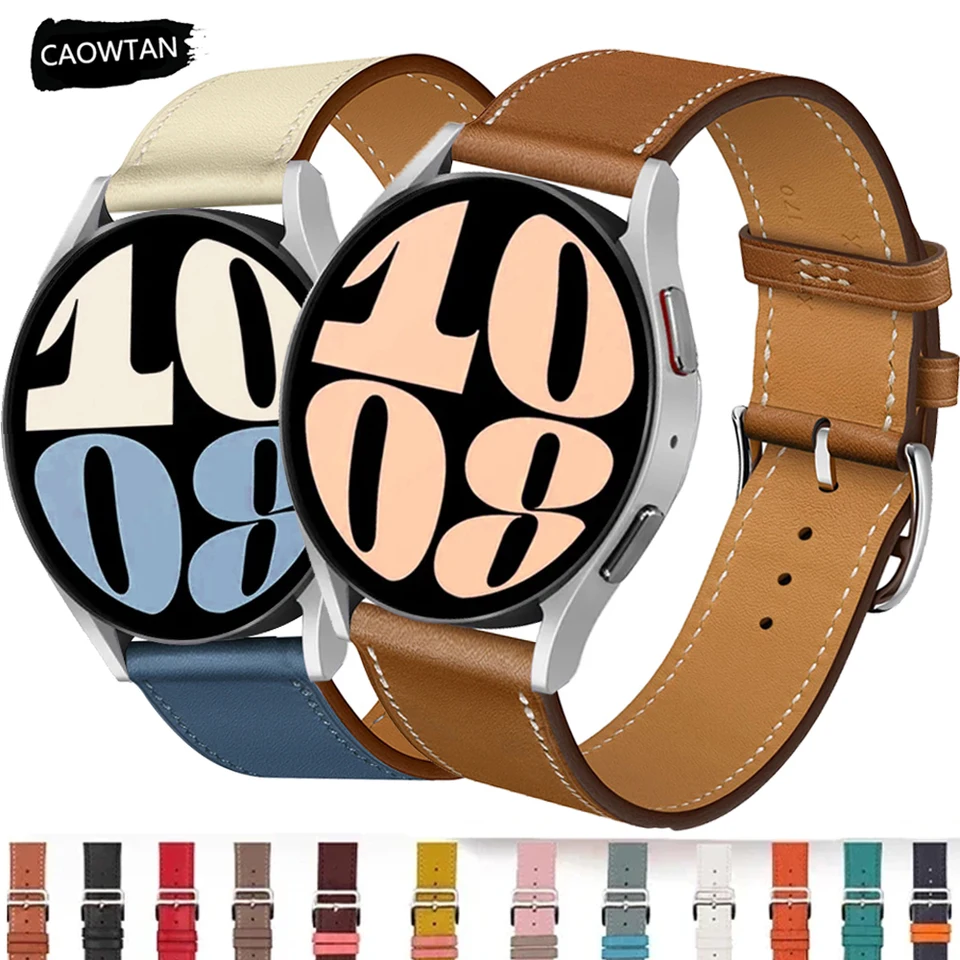 20 mm 22 mm kožený pás pre Samsung Galaxy Watch7/6/5/4 40 mm 44 mm 6classic 43 47 mm aktívny 2 náramok pre Huawei5/4 Ultimate Strap