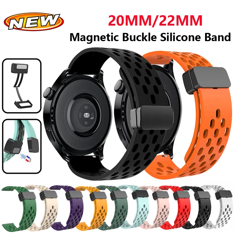 20 mm 22 mm magnetické spony remienok pre AmazFit GTR 4 3 3 3Pro 42 47 Silikónový náramok Correa pre Amazfit BIP 3 3Pro GTS 2E 3 4 4Mini