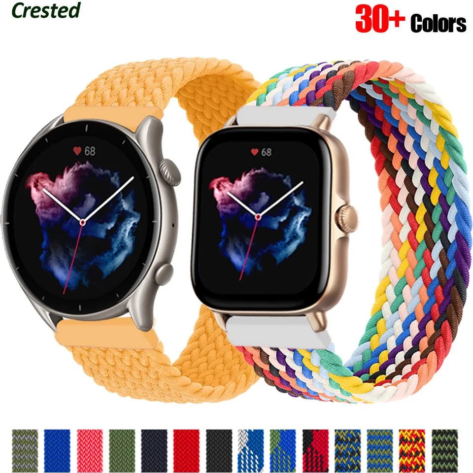 20 mm/22 mm pásmo pre AmazFit GTS 2 MINI/2/2E/3/GTR2/3/PRO/GTR2/47MM/STRATOS 3/2 Pletené elastické hodinky Amazfit BIP STRAP