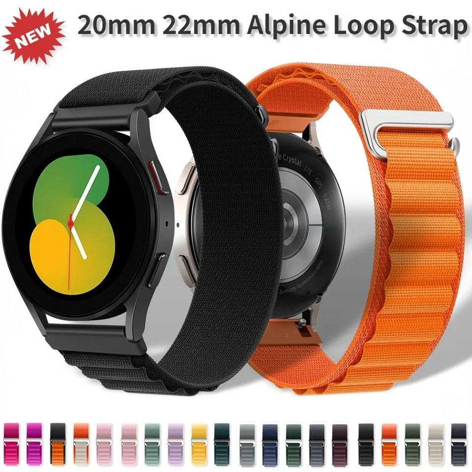 20 mm 22 mm remienok na alpskú slučku pre Samsung Galaxy Watch 6 5 4 44 mm 40 mm/prevodový stupeň S3 Nylonový náramok pre Huawei Watch 4 Pro/GT 4 3 2 pásmo