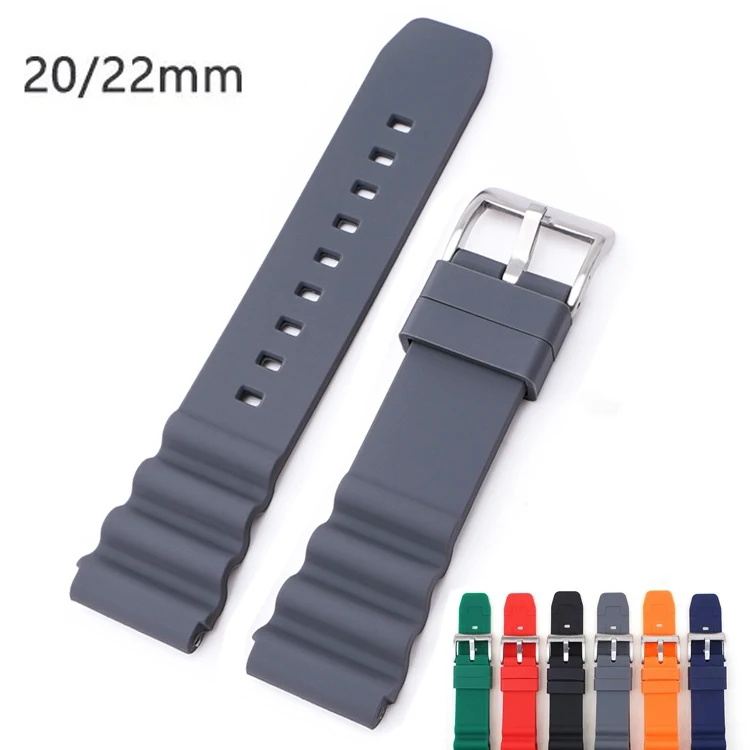 20 mm 22 mm Silikone Sport Strap WatchBand Men Diver Diverprope Gum Guma Nahradenie náramok pásov hodinky na hodinky pre Seiko