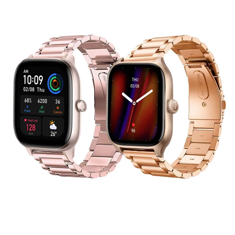 20 mm/22 mm z nehrdzavejúcej ocele pre AmazFit GTS 4 Mini/3/2/2E/GTS2 MINI/GTR 42 mm/47 mm/gtr 3/4 Pro/2/2e Sport Watch Náramok