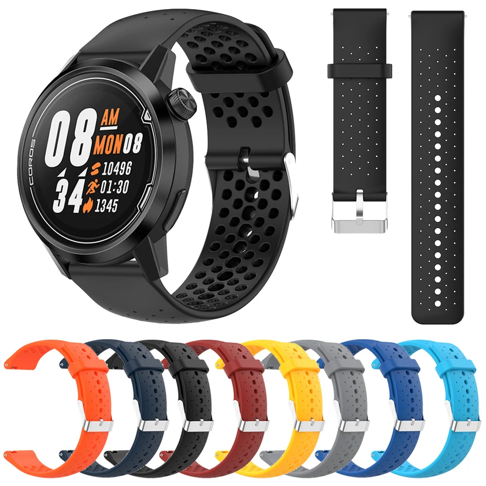20 mm 22 mm športové silikónové pásmo Voor Coros Tempo 2 Pace2 Strap WatchBands Voor Coros Apex Pro Apex 46 mm 42mm 42 mm náramok Accessorie