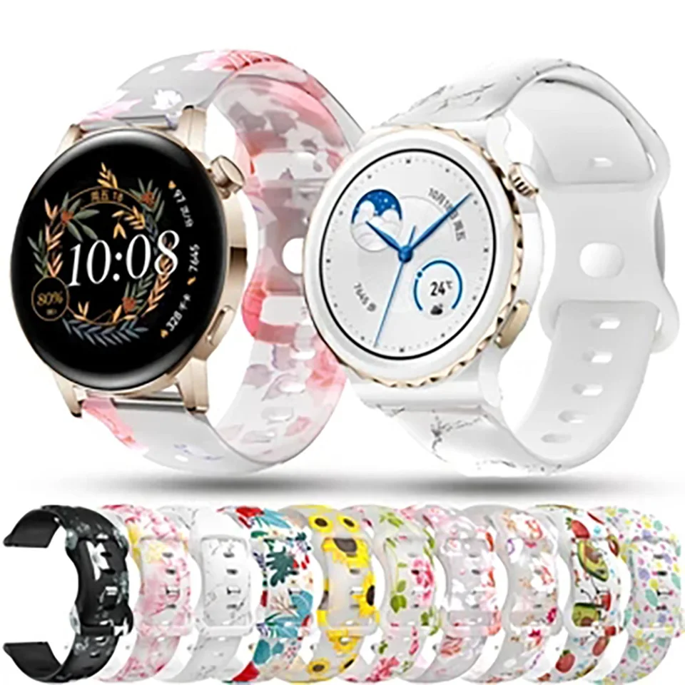 20 mm mäkké silikónové pásové zápästie zápästia pre Huawei Watch GT3 GT 3 Pro 43 mm GT2 42 mm Smart Strap Watch Náramok náramku náramok