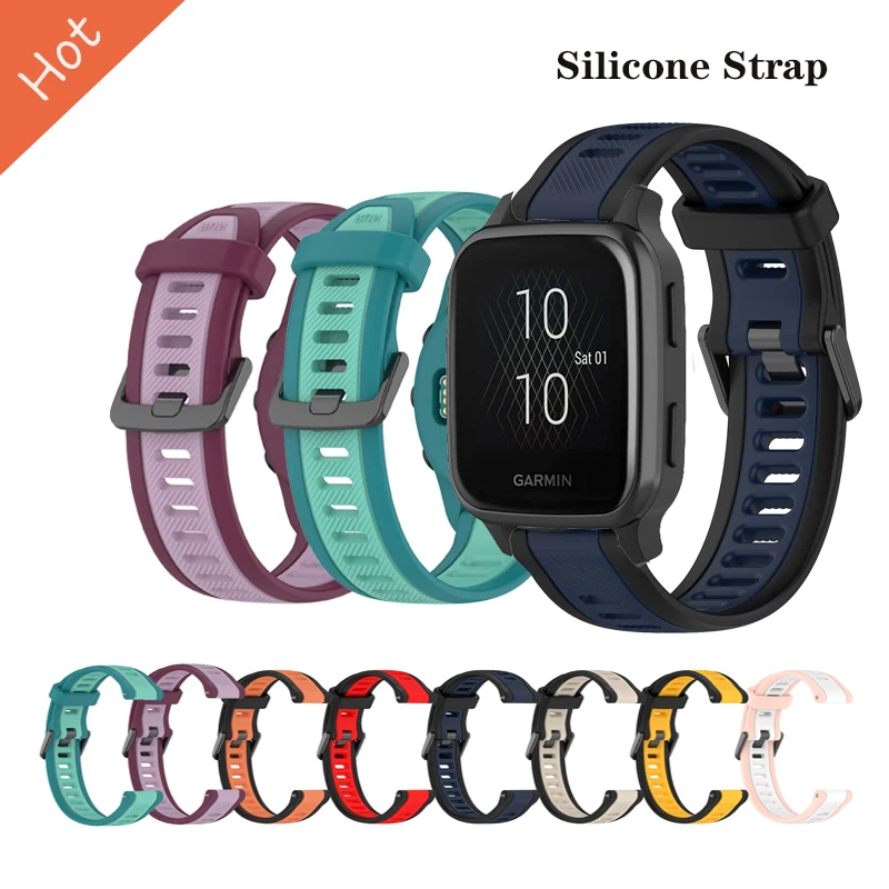 20 mm nový nastaviteľný silikónový remienok pre garmin venu sq 2 / venu2 plus / 165 245 645 55 158 / vivoaktívne 3