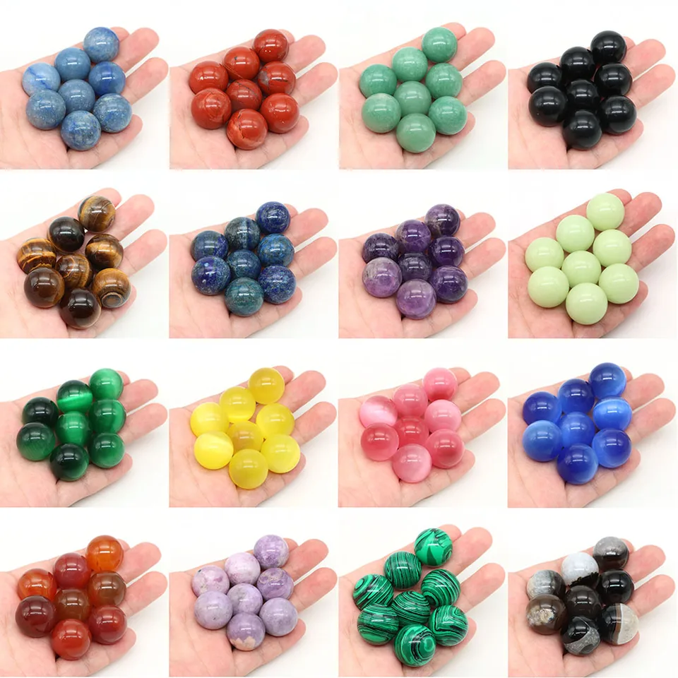 20 mm prírodný kameň guľatá guľa Ametyst Quartz Nepórová kryštálová guľôčka Gemstone Sphere for DIY šperky na výrobu náhrdelníka náramku