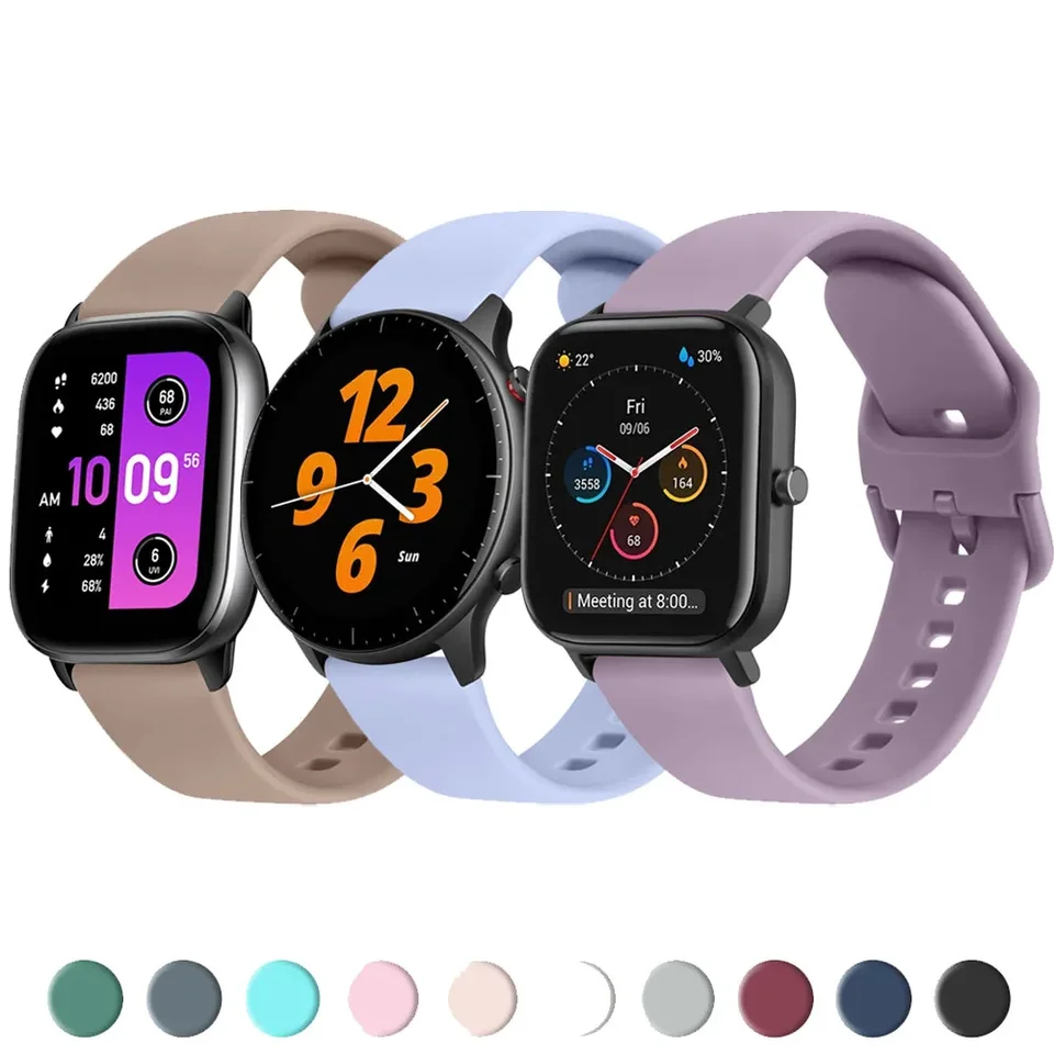 20 mm silikónový remienok pre AmazFit GTS 4 2 Mini/GTS 3/GTS 2E Bands for AmazFit BIP 3 Pro/BIP U Pro/BIP Lite/BIP S Lite WatchBand