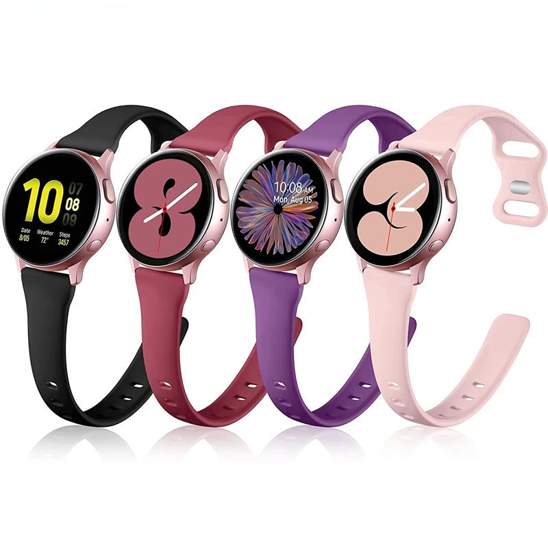 20 mm tenký silikónový úzky pás pre Samsung Galaxy Watch 6/5/4 40 mm 44 mm/hodinky 5 Pro 45mm/hodinky 6/4 Classic 43 mm 47 mm