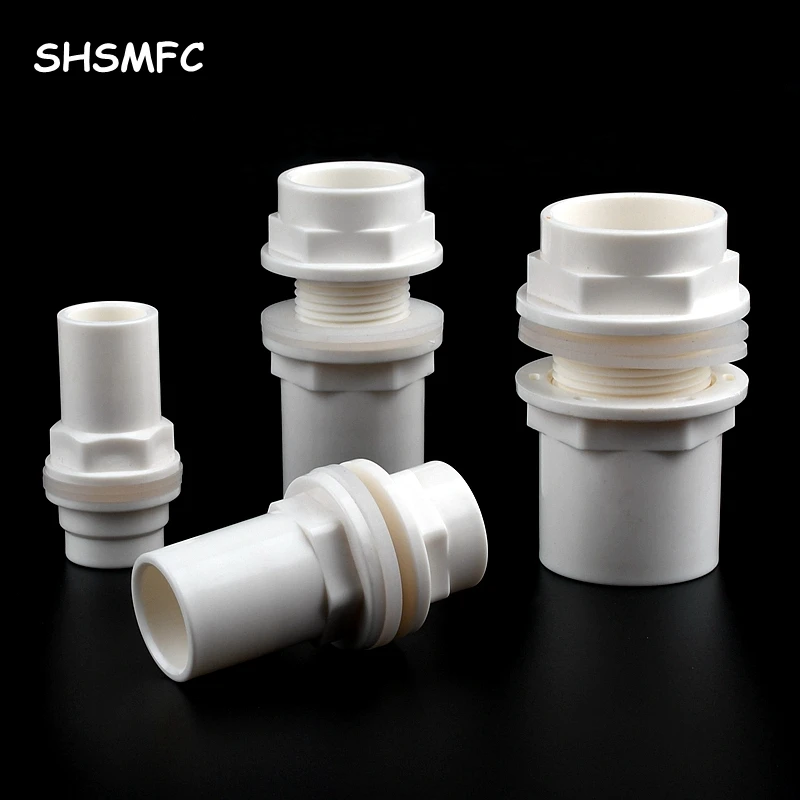 20 mm ~ 50 mm biele PVC potrubné armatúry Zhustané akvárium Rybárske konektory pretečovacích záhradných odtokov