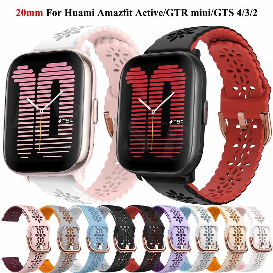 20 mm čipkovaný remienok pre smartwatch pre AmazFit Active GTS 4 Mini silikónový náramok pre BIP 3 U Pro GTR MINI 42 mm náramok