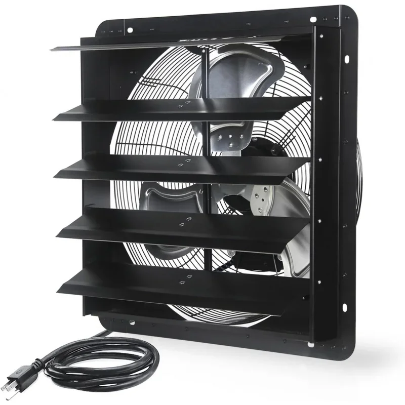 20 -palcový výfukový výfukový ventilátor na stenu, hliník s 1,65 metrov napájací kábel, vysokorýchlostná rýchlosť 3500 cfm, ventilačný ventilátor Garag