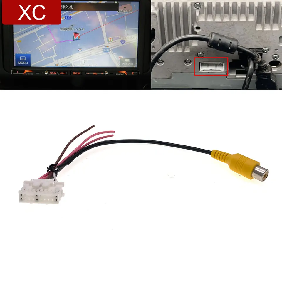 20 -PIN CAR Radio RCA Zadný zadný zobrazenie Video Video Video Kábel Adaptér káblový konektor pre Clarion NXR16 NXR16II NXR16III