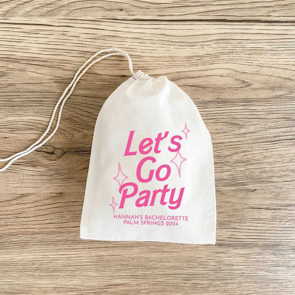20 počítačov Poďte na nevestu, nechajme Bach Party - Pink Retro Bachelorette - Barbiie Bride - Lets Go Party - Bachelorette Gift Bags - Custom